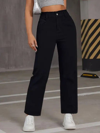 Damen Freizeithose im zurückhaltenden Vintage-Stil mit hohem Bund Stalluxe