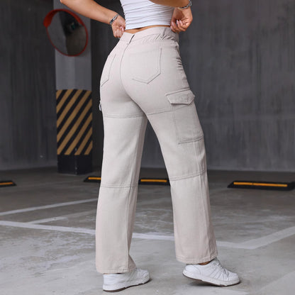 Damen Cargo-Jeans mit weitem Bein und praktischen Seitentaschen Stalluxe