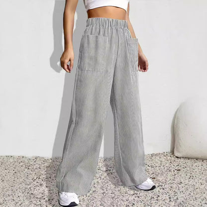 Damen weite Plissee-Hose mit elastischem Bund und praktischen Seitentaschen Stalluxe