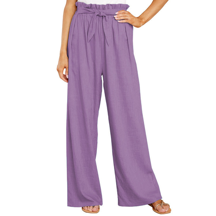 Damen Weite Sommerhose mit elastischem Bund und Bindegürtel Stalluxe