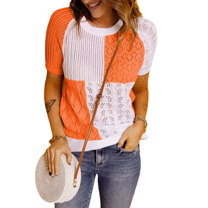 Damen Strukturiertes Farbkasten Stricktop Stalluxe