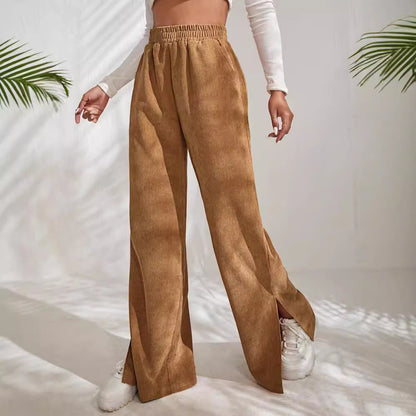 Women's Ribbed Wide-Leg Trousers Stalluxe