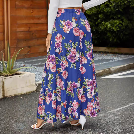 Damen Maxirock mit voluminösem Schnitt und floralen Applikationen Stalluxe