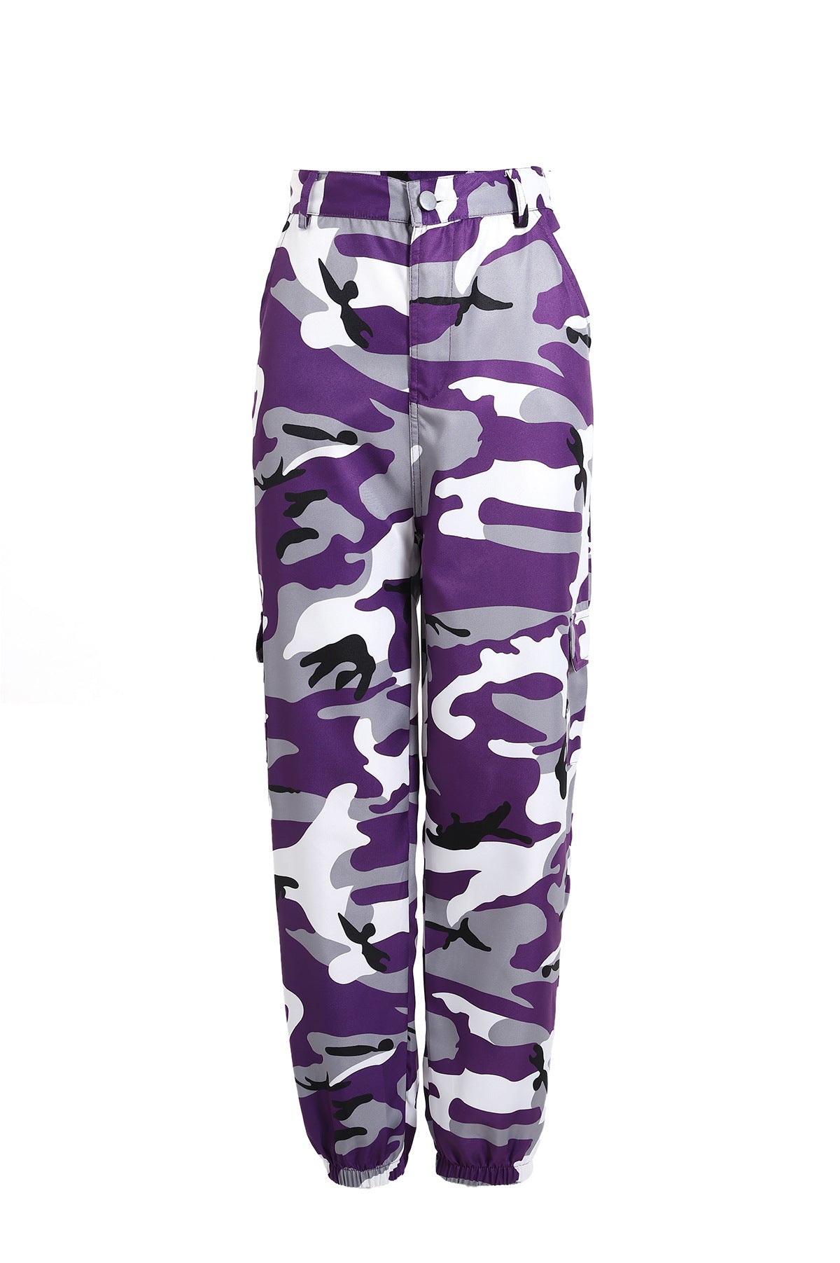 Damen Camouflage Sporthose mit Elastischem Bund und seitlichen Taschen Stalluxe
