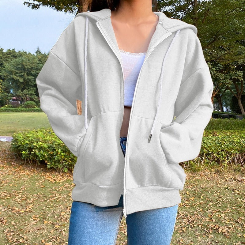 Damen lässige Kapuzenjacke mit großzügigen Taschen Stalluxe