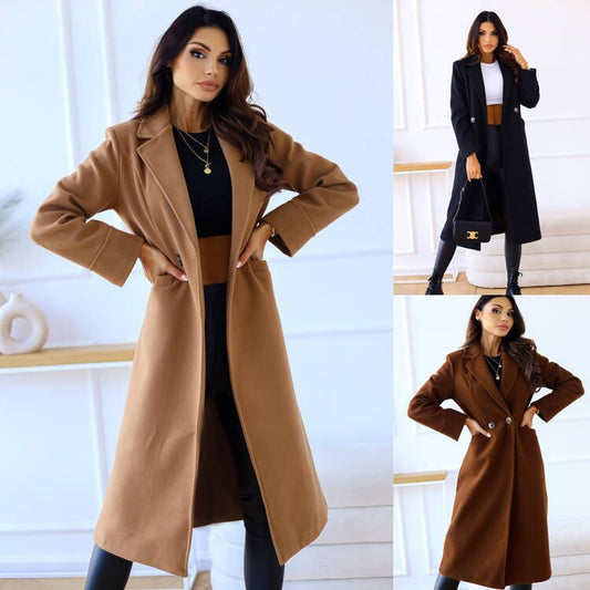 Damen Übergangsmantel mit klassischem Schnitt und tiefen Taschen Stalluxe