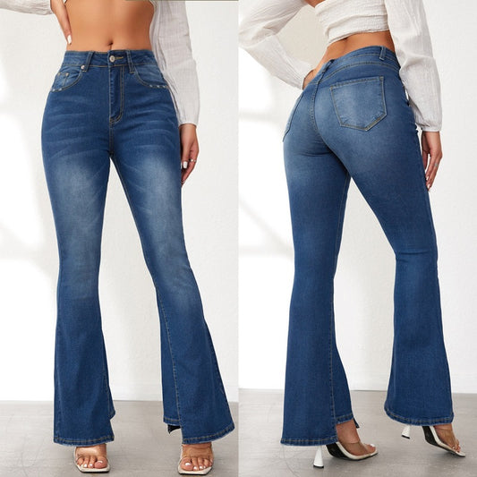 Damen Flared Jeans mit hohem Bund und eleganter Schnittführung Stalluxe