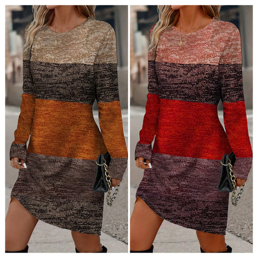 Damen Strickkleid im lässigen Farbblockdesign Stalluxe