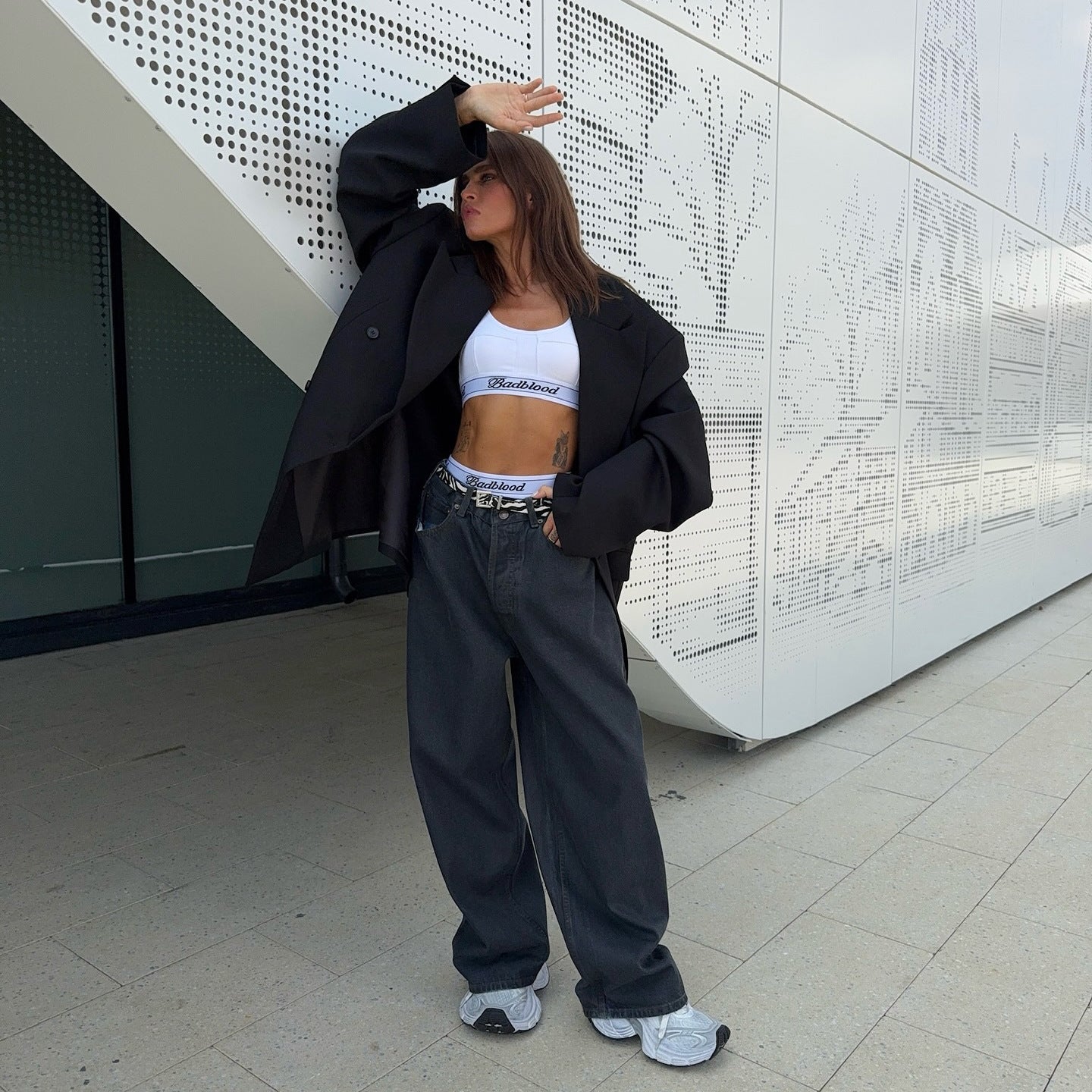 Damen weite Jeans mit modischem hohen Bund Stalluxe