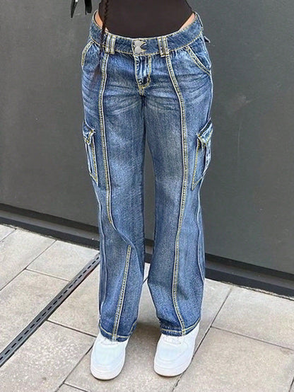 Damen Cargo-Jeans mit lässigem Schnitt und praktischen Taschen Stalluxe