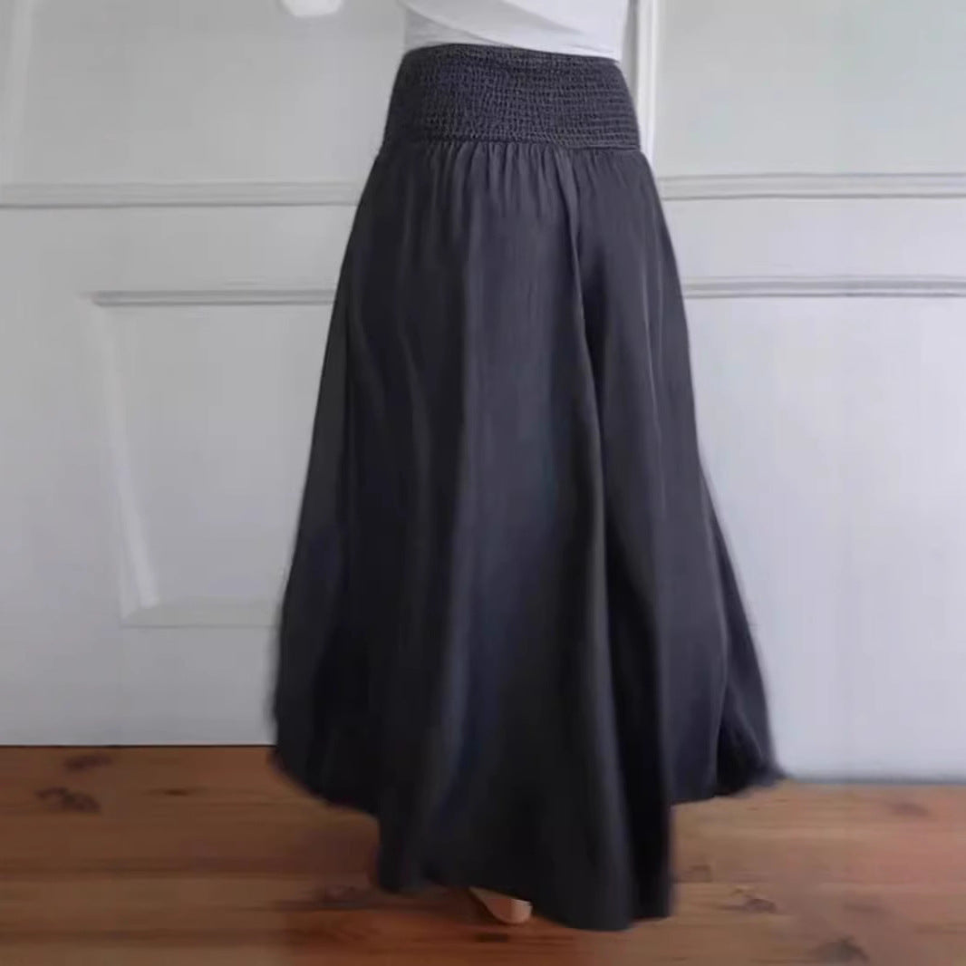 Damen weite Baumwollhose mit elastischem Bund und praktischen Taschen Stalluxe