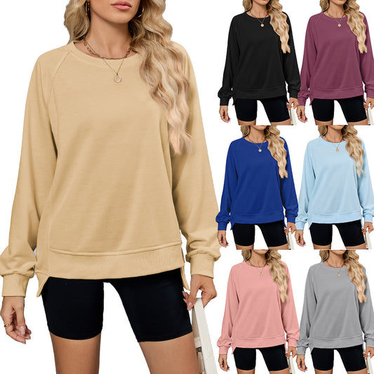 Damen lässiges Sweatshirt mit seitlichen Schlitzen und lässiger Passform Stalluxe