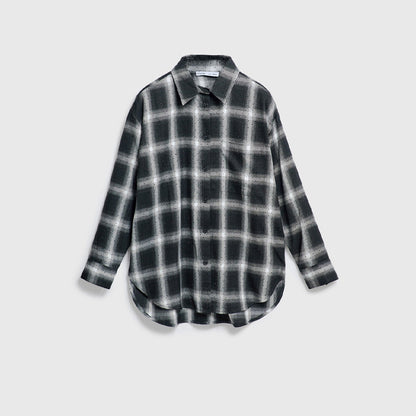 Damen Karoshemd mit lässigem Schnitt und soften Stoff Stalluxe Schwarz