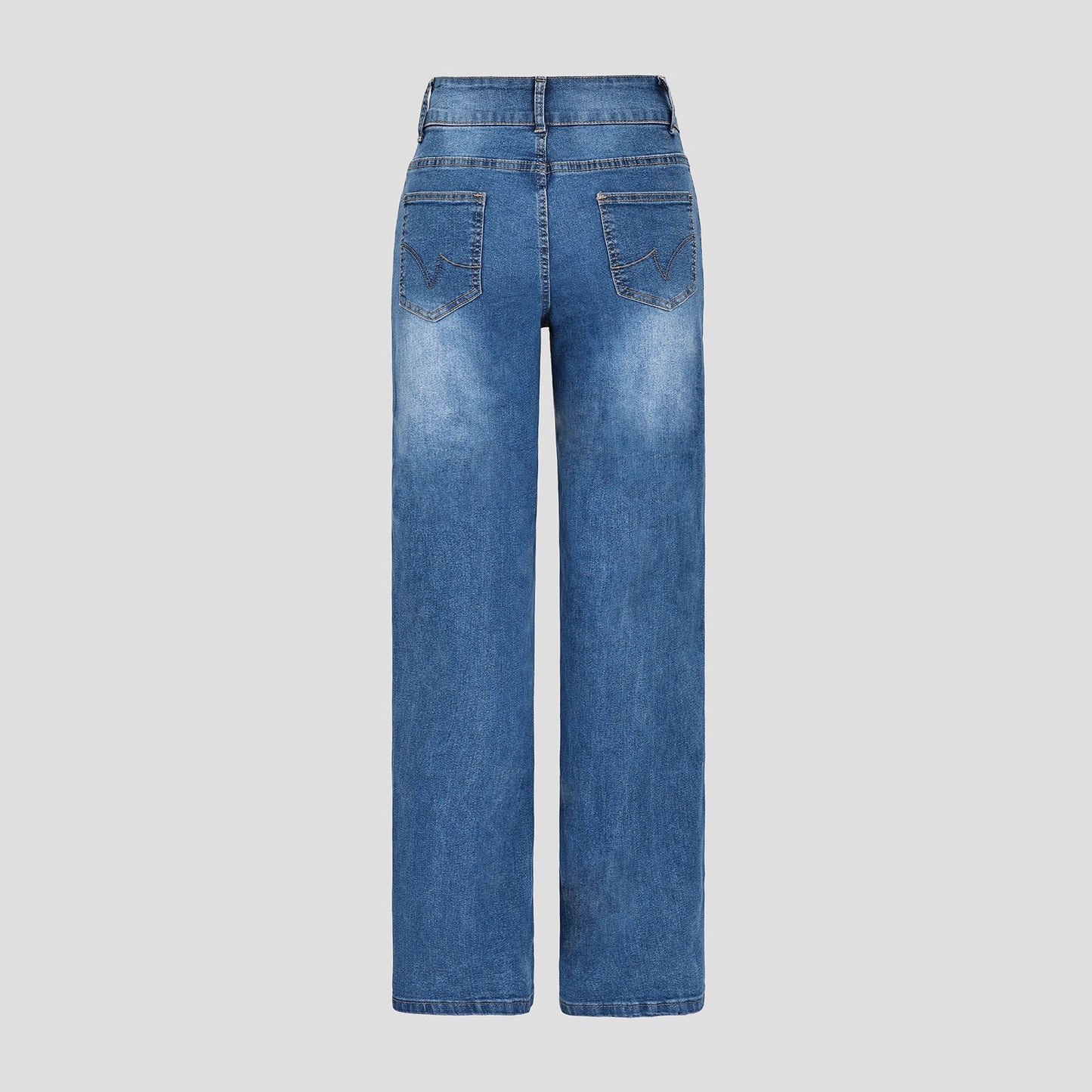 Damen weite Jeanshose mit hohen Bund Stalluxe
