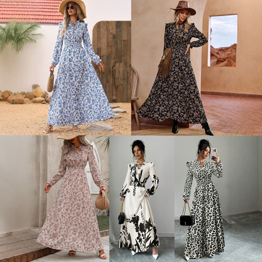 Damen Maxikleid mit schmeichelhaftem Schnitt und floralen Details Stalluxe