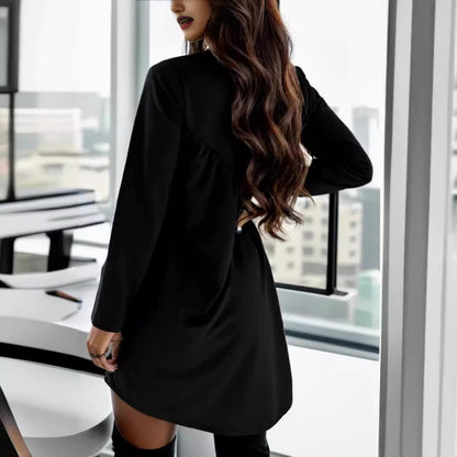 Damen elegantes Minikleid mit asymmetrischem Saum und Rüschendetails Stalluxe
