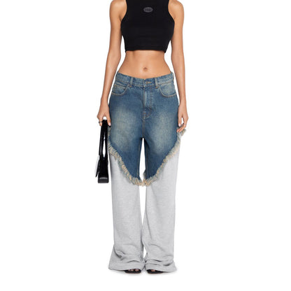 Damen Oversized Jeans mit einzigartigen Fransen-Details und modernem Schnitt Stalluxe