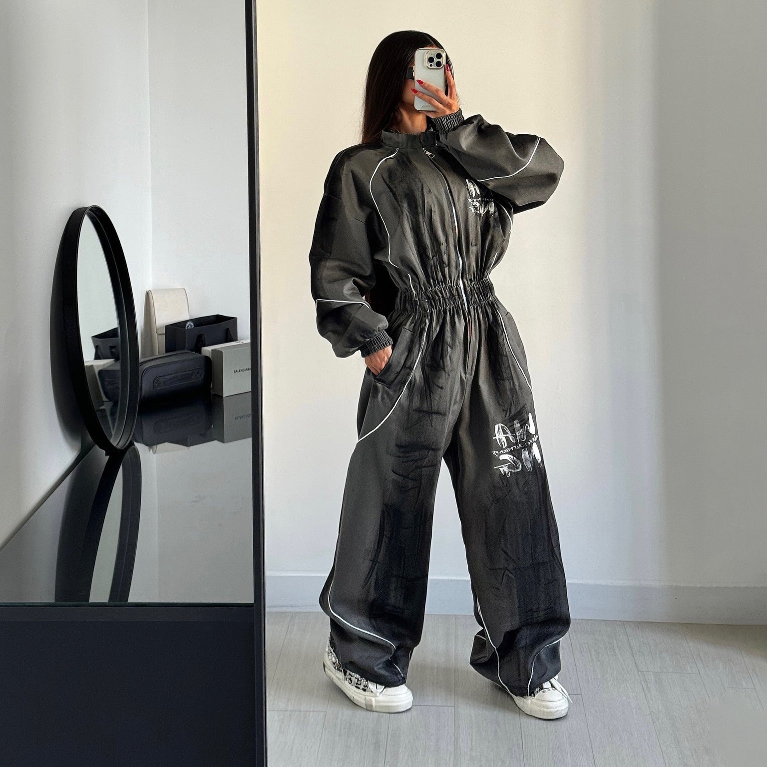 Damen Sportlicher Jumpsuit mit weiten Beinen und elastischem Bund Stalluxe