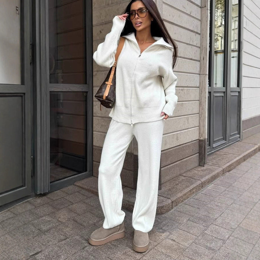 Damen modischer Reißverschluss-Sweater im Rippdesign mit lässigem Schnitt Stalluxe