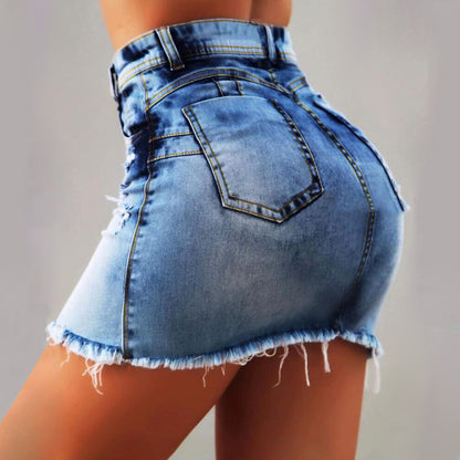 Damen Jeansrock mit innovativem Reißverschluss und lässigem Look Stalluxe
