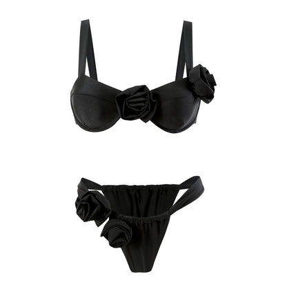 Damen Bikini-Set mit raffinierten Blütenakzenten Stalluxe