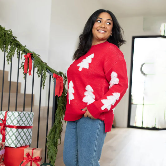 Damen Strickpullover mit aufwendigem Baumdesign Stalluxe