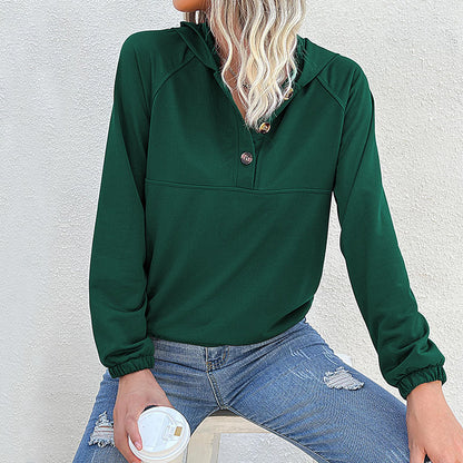 Damen Sportpullover mit Kapuze und Knopfleiste Stalluxe
