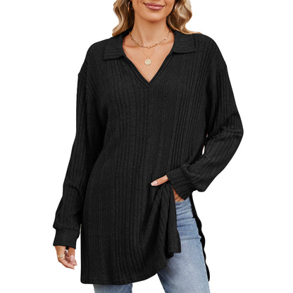 Damen Langarmshirt mit eleganter Struktur und modernem Look Stalluxe
