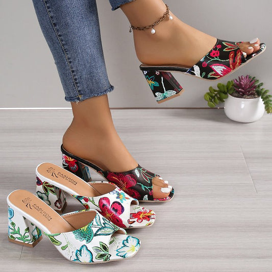 Damen Offene Schuhe mit Hochblockabsatz Stalluxe