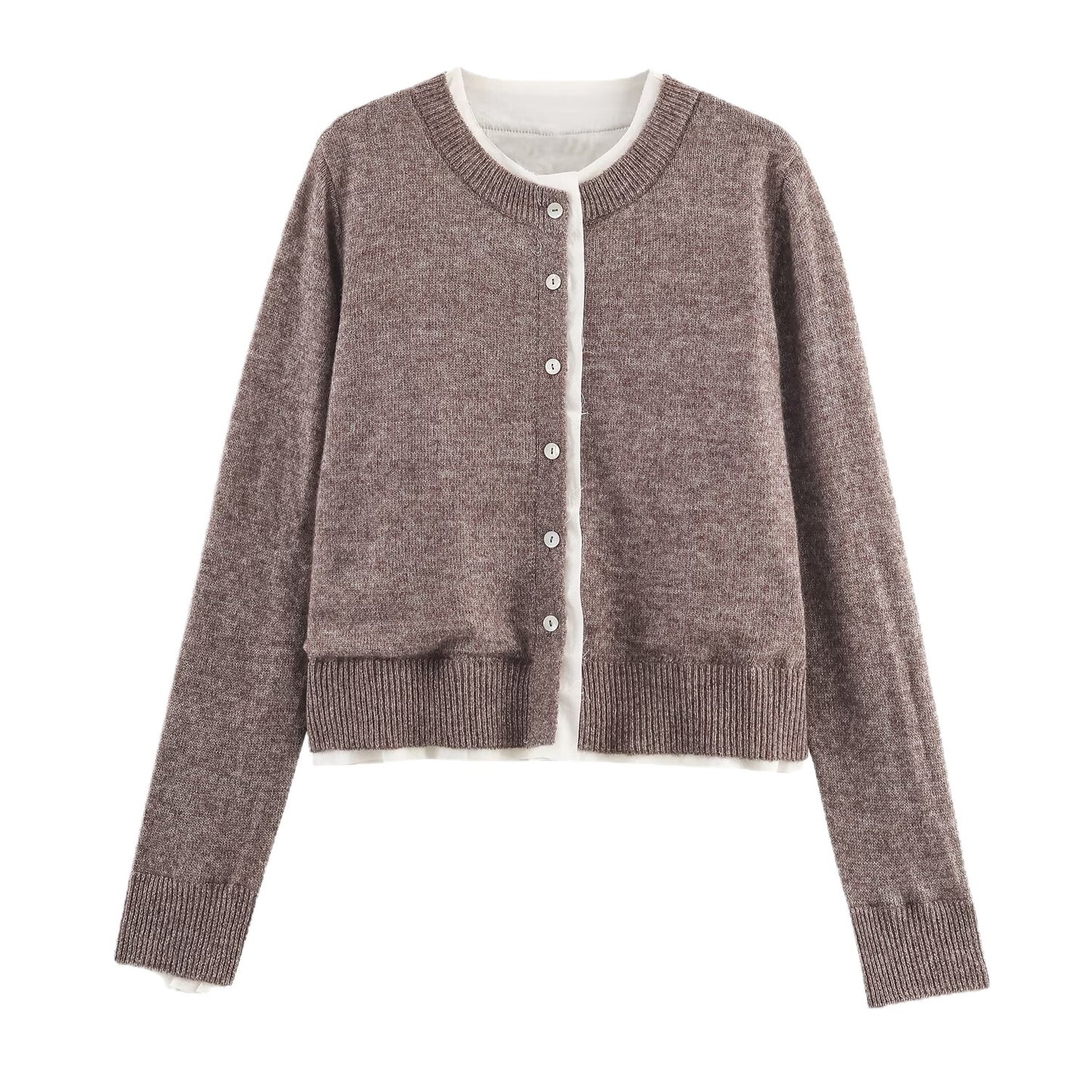 Damen lässige Strickjacke mit Rundhalsausschnitt und Knopfdetails Stalluxe
