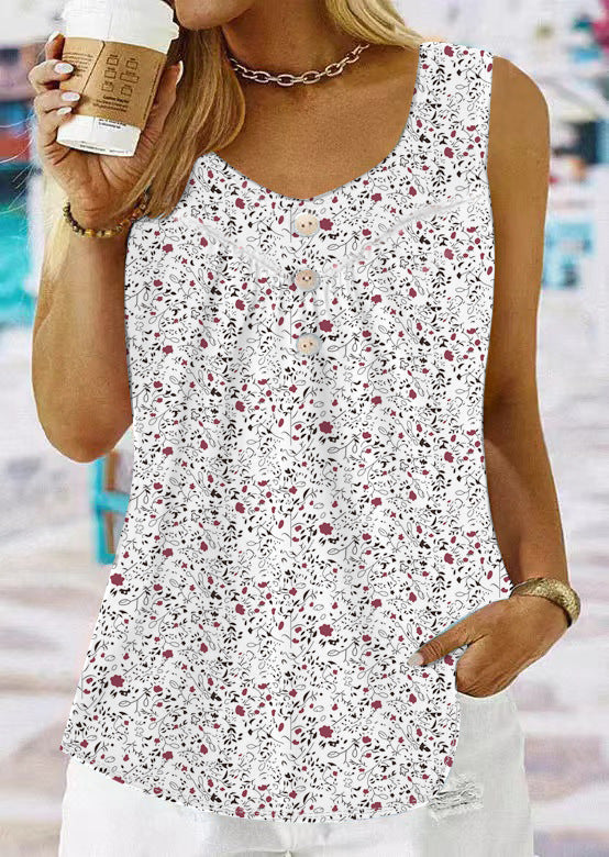 Damen Bluse mit Blumenmuster und Knopfleiste Stalluxe