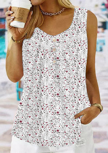 Damen Bluse mit Blumenmuster und Knopfleiste Stalluxe