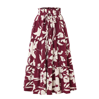 Damen Maxirock mit fließendem Schnitt und floralem Design Stalluxe