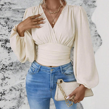 Damen Bluse mit voluminösen Puffärmeln Stalluxe