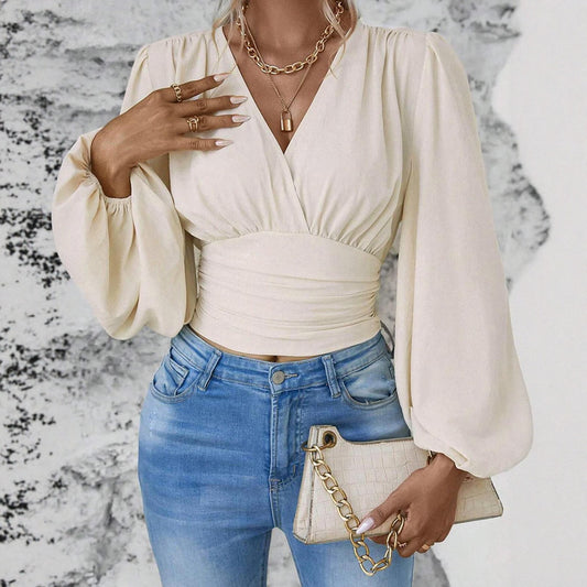 Damen Bluse mit voluminösen Puffärmeln Stalluxe