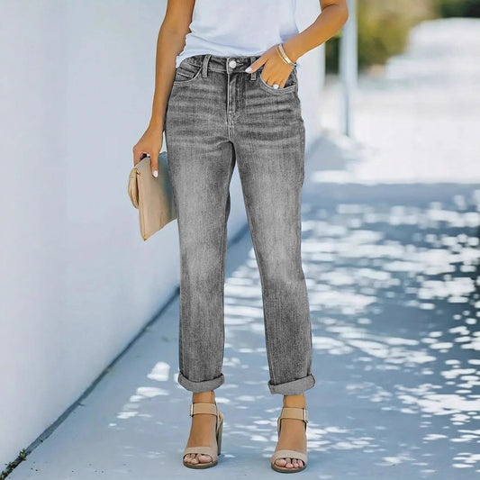 Damen High-Waist Jeans im lässigen Boyfriend-Stil Stalluxe