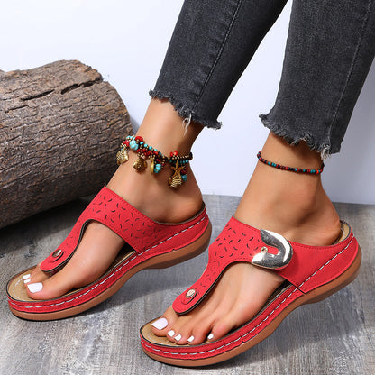 Damen Bequeme Zehentrenner-Sandalen mit verstellbarem Riemen und gepolsterter Sohle Stalluxe