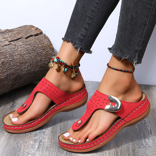 Damen Bequeme Zehentrenner-Sandalen mit verstellbarem Riemen und gepolsterter Sohle Stalluxe