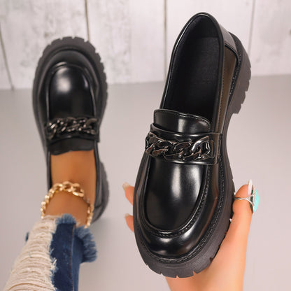 Damen Chunky Loafers mit Ketten-Applikation und robustem Profil Stalluxe