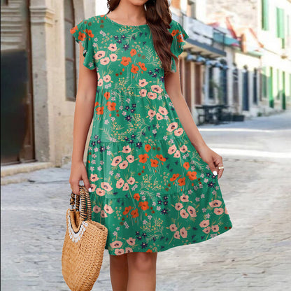 Damen Floral Maxikleid mit Rüschendetails und bequemem Schnitt Stalluxe