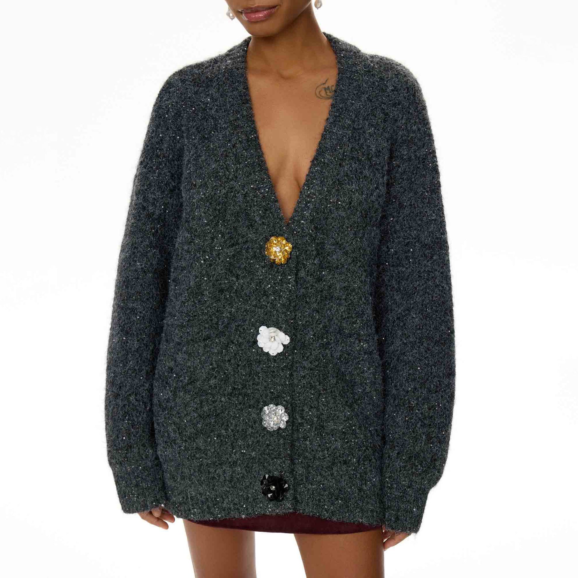 Damen Strickjacke mit auffälligen Knopfdetails und weichem Material Stalluxe