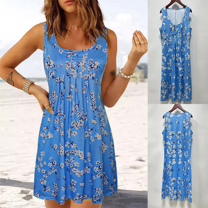 Damen Fließendes Sommerkleid mit floralem Design und Faltenwurf Stalluxe