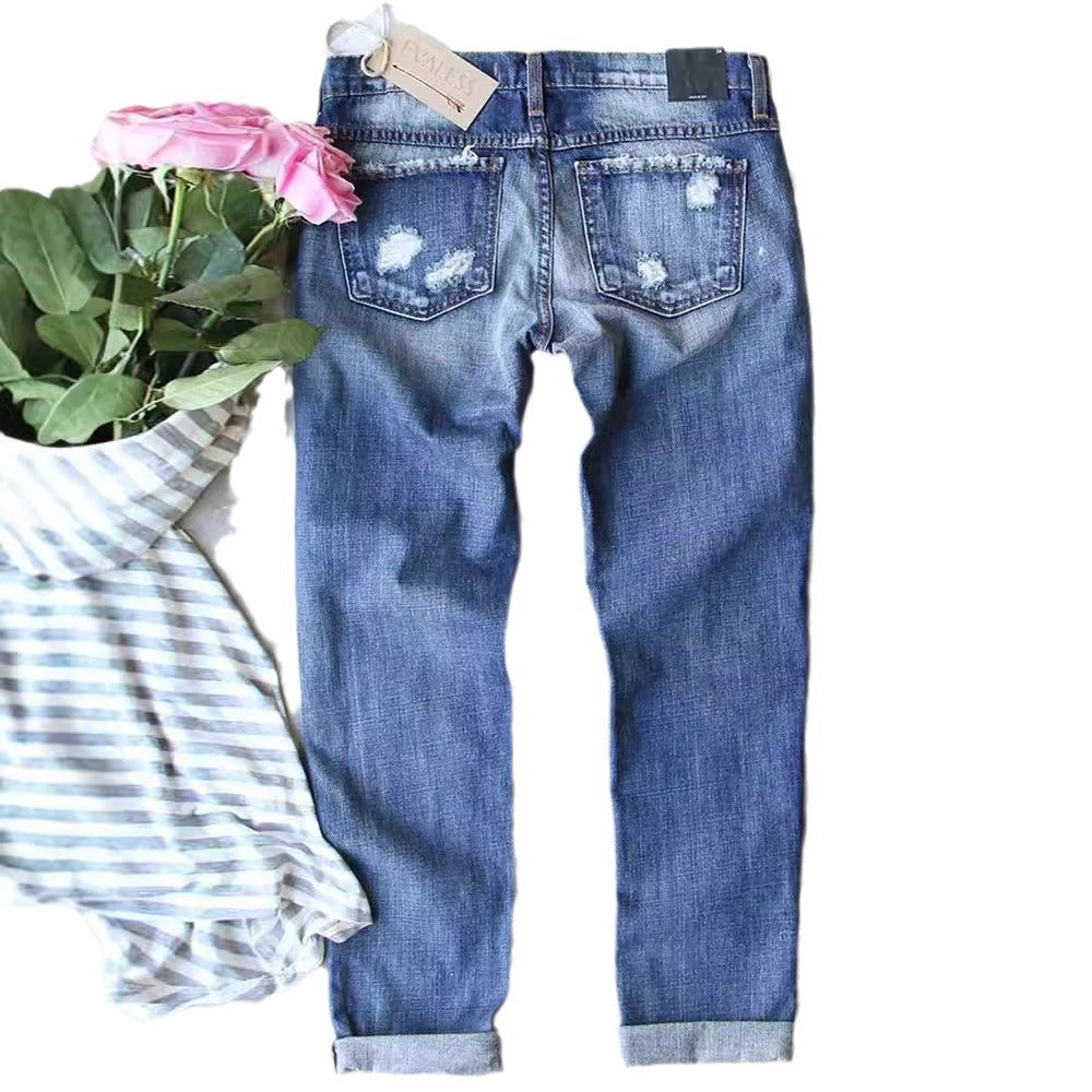 Damen Skinny Jeans mit auffälligen Totenkopf-Mustern Stalluxe