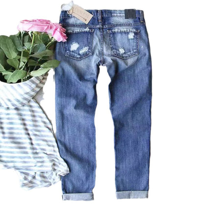 Damen Skinny Jeans mit auffälligen Totenkopf-Mustern Stalluxe