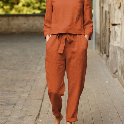 Damen lässiger Leinen-Overall mit lockerer Passform und praktischen Taschen Stalluxe