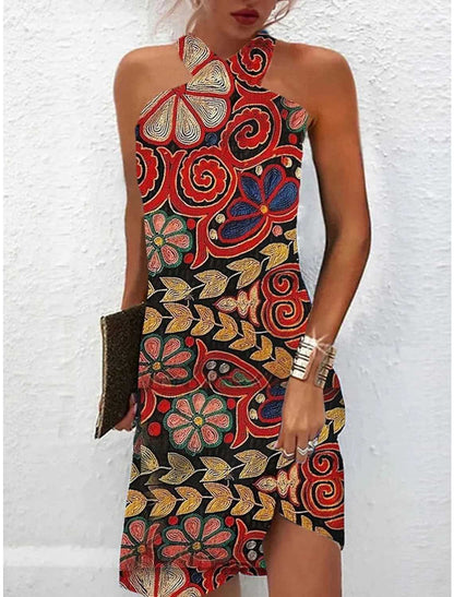 Damen Kurzes Kleid mit kreativem Kreisdesign Stalluxe