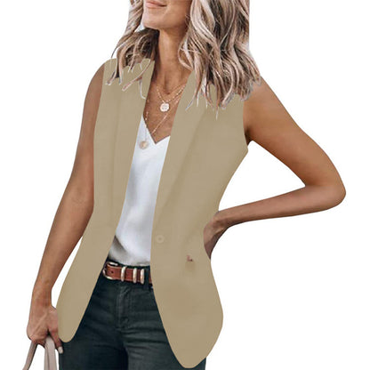 Damen Ärmelloser Blazer im modernen Schnitt mit tiefen Taschen Stalluxe