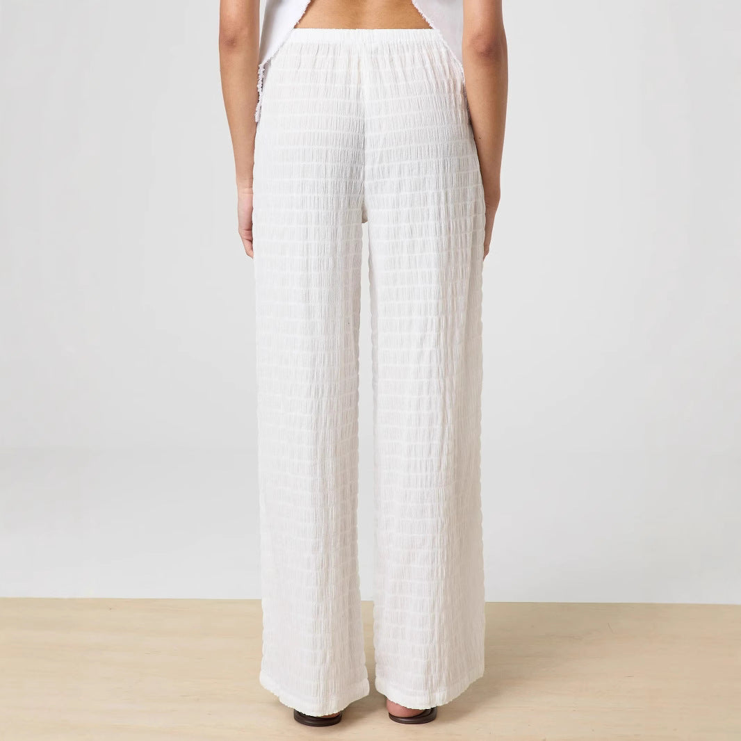 Damen Leichte, weite Stoffhose mit hochwertiger Crinkle-Optik Stalluxe