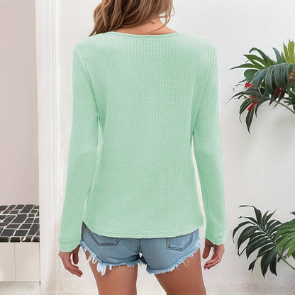 Damen Stretchiger V-Ausschnitt Pullover mit Knöpfen Stalluxe