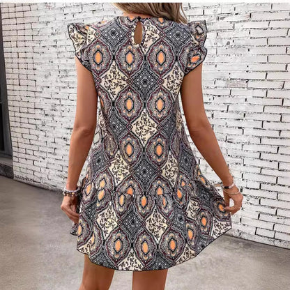 Damen kurzes Sommerkleid mit Rüschendetails Stalluxe